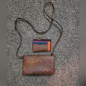 Coach Colorful Crossbody Bag and Card Holder
